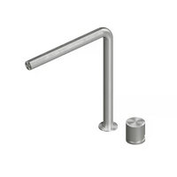 QuadroDesign STEREO 1608TAS Смеситель для раковины на 2 отверстия из столешницы диаметр ручки 43мм, высокий, цвет Brushed Stainless Steel