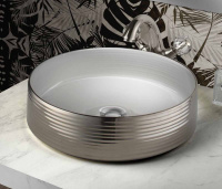 Terzofoco 0201GWP Раковина CIPPO GLOSSY WHITE INSIDE AND GLOSSY PLATINUM OUTSIDE