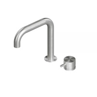 QuadroDesign SOURCE/OTTAVO 1207AS Смеситель для раковины на 2 отверстия из ст-цы, цвет Steel