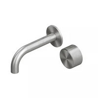 QuadroDesign STEREO 1610.00AS Смеситель для раковины на 2 отверстия из стены с прогрессивным картриджем, цвет Brushed Stainless Steel
